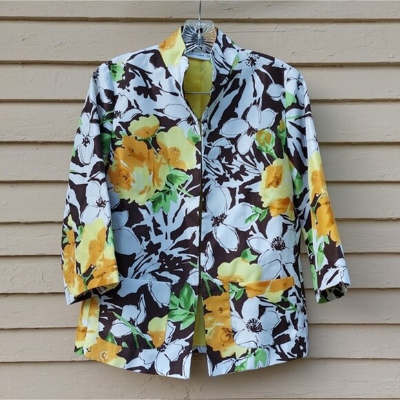 Susan Graver Jackets & Blazers - Susan Graver Floral Print Summer Spring Lightweight Blazer Jacket Size XXS
